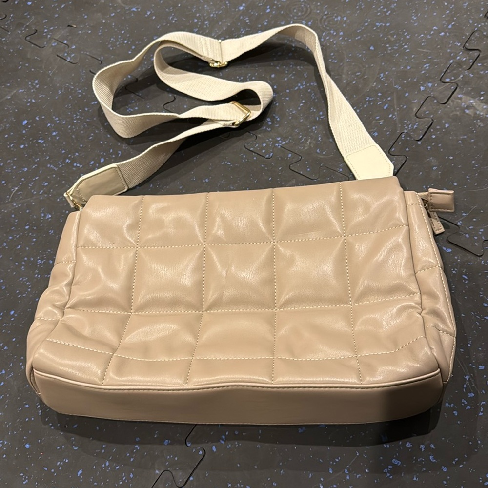 Nude/Beige Summer & Rose Quilted Crossbody Bag
